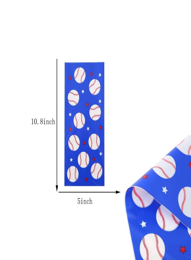 آر إس 50 كيسًا من أكياس هدايا البيسبول، أكياس حلوى البيسبول، أكياس سيلوفان قابلة للإغلاق الحراري على شكل كرة بيسبول مع 50 رباطًا لولبيًا، مثالية لحفلات أعياد ميلاد الأطفال وحفلات كرة القدم. - Image 3